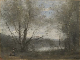 Un étang vu à travers les arbres, c.1855-65
